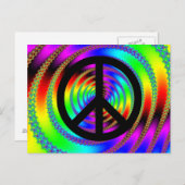 Worm Hole met zwart vredesteken Briefkaart (Voorkant / Achterkant)