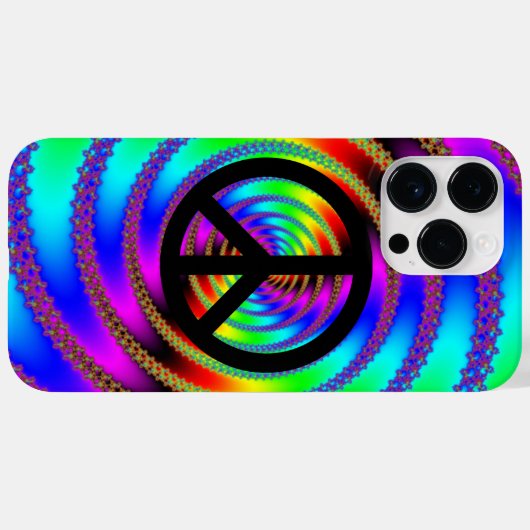 Worm Hole met zwart vredesteken Case-Mate iPhone Case (Achterkant (horizontaal))