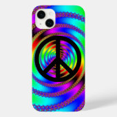 Worm Hole met zwart vredesteken Case-Mate iPhone Case (Achterkant)