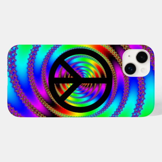 Worm Hole met zwart vredesteken Case-Mate iPhone Case (Achterkant (horizontaal))