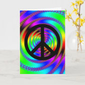 Worm Hole met zwart vredesteken Kaart (Gele Bloem)