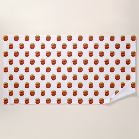 Worm in Apple Beach Towel Fun - uw kleuren Strandlaken (Voorkant)