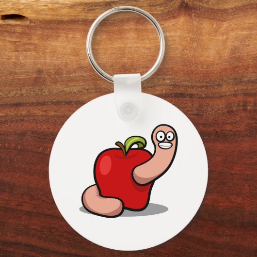 Worm in Apple Sleutelhanger (Voorkant)