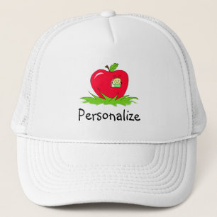 Worm in Red Apple met naam Trucker Pet