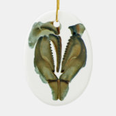 Worm Jaw Oval kerstversiering Keramisch Ornament (Voorkant)