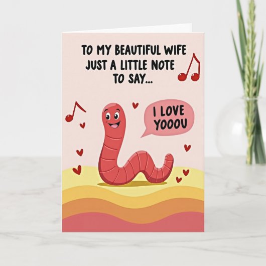 Worm Liefdesbrief Voor Vrouw Kaart (Voorkant)