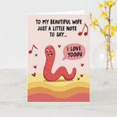 Worm Liefdesbrief Voor Vrouw Kaart (Gele Bloem)