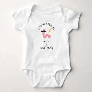 Worm met snor Grappige Baby Bodysuit Vanderpump