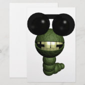 Worm met zonnebril briefpapier (Voorkant / Achterkant)