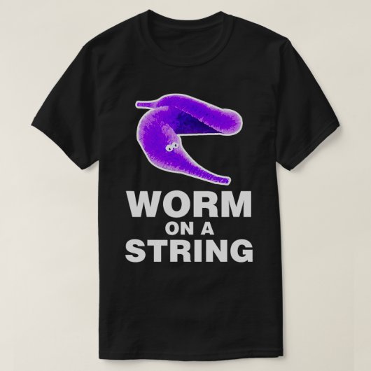 WORM ON A STRING Gen Z Zoomer Sarcastic Ironic Fun T-shirt (Design voorkant)