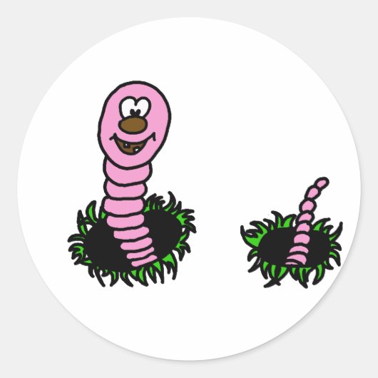 worm ronde sticker (Voorkant)