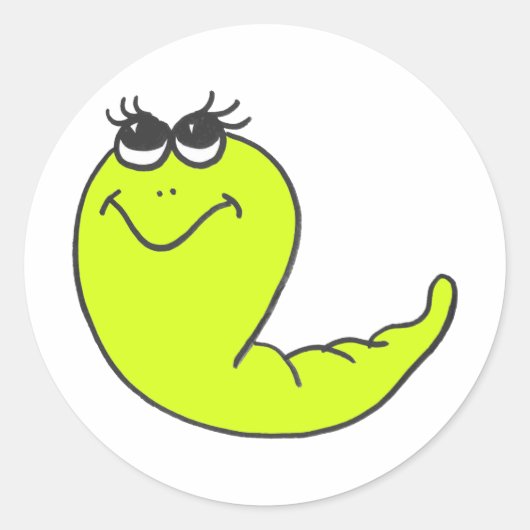 worm ronde sticker (Voorkant)
