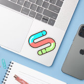 worm sticker (Laptop met iPhone)