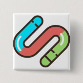 worm vierkante button 5,1 cm (Voorkant)