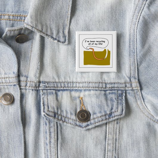 worm vierkante button 5,1 cm (In situ)