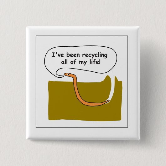 worm vierkante button 5,1 cm (Voorkant)