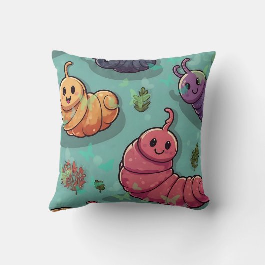 Worm vlinder print kussen (Achterkant)