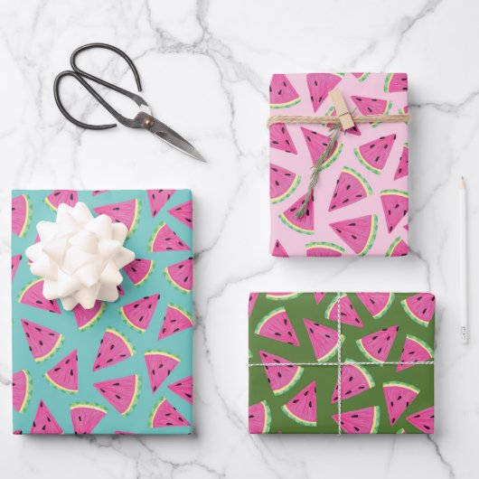 Wormeloen fruitpatroon inpakpapier vel (Voorkant)