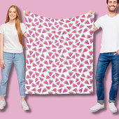 Wormeloen tropisch fruit patroon fleece deken