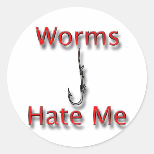 Wormen haten me rood ronde sticker (Voorkant)