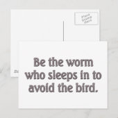 Wormen hebben het grootste geluk briefkaart (Voorkant / Achterkant)