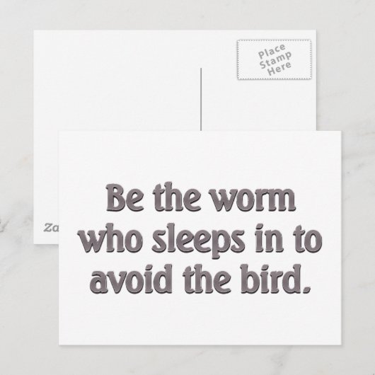 Wormen hebben het grootste geluk briefkaart (Voorkant / Achterkant)