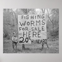 Wormen Te Koop, 1935. Oude Foto