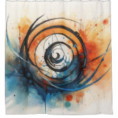 Wormgat in Tijdinkt en waterverf Douchegordijn (Voorkant)