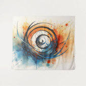 Wormgat in Tijdinkt en waterverf Wandkleed (Voorkant (horizontaal))