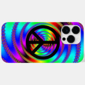 Wormgat met zwarte vredesteken Case-Mate iPhone case (Achterkant (horizontaal))