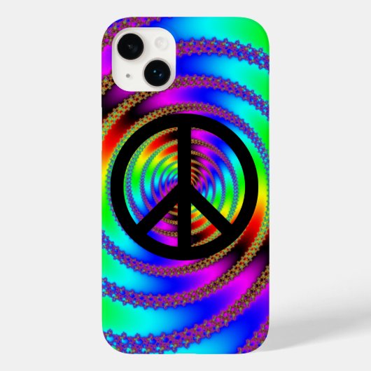 Wormgat met Zwarte Vredesteken Case-Mate iPhone Case (Achterkant)