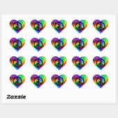 Wormgat met Zwarte Vredesteken Hart Sticker (Vel)