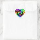 Wormgat met Zwarte Vredesteken Hart Sticker (Tas)