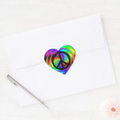 Wormgat met Zwarte Vredesteken Hart Sticker (Envelop)