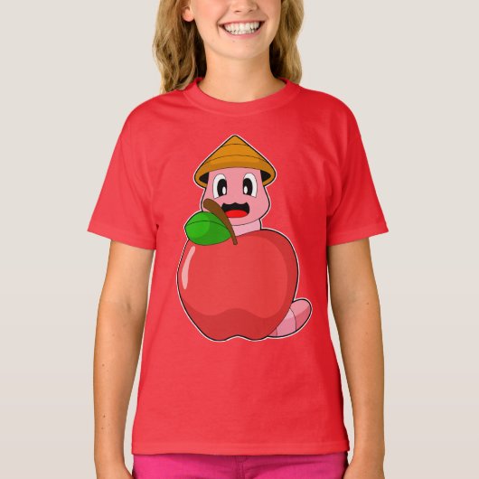 wormkweker appel t-shirt (Voorkant)