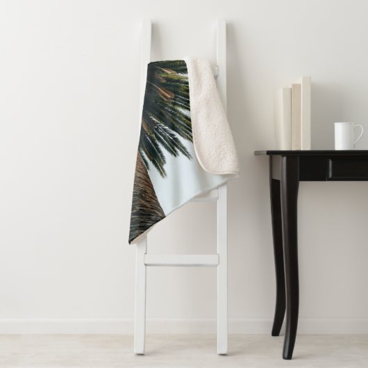 Wormoogfotografie van palmboom sherpa deken (In situ)