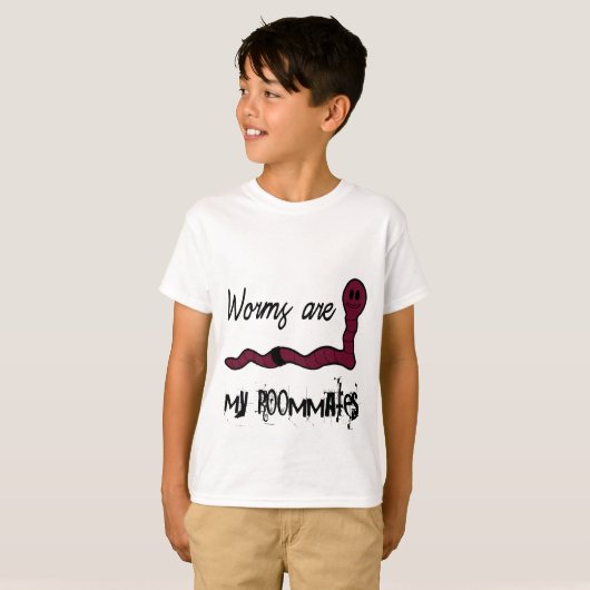 Worms are my roommates t-shirt (Voorkant volledig)