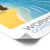 Worm's Head - Rhossili Bay Beach Poster (Hoek)