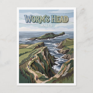 Worm's Head Rhossili Wales Briefkaart