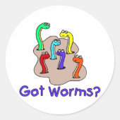 Worms Ronde Sticker (Voorkant)