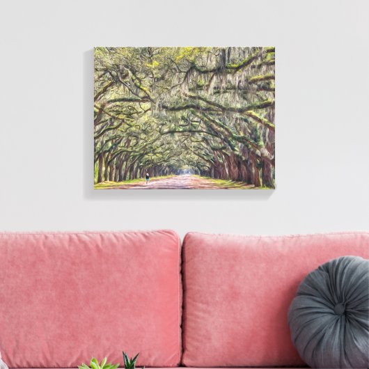 Wormsloe Savannah Canvas Muurkunst 11x14 (Insitu (Woonkamer))