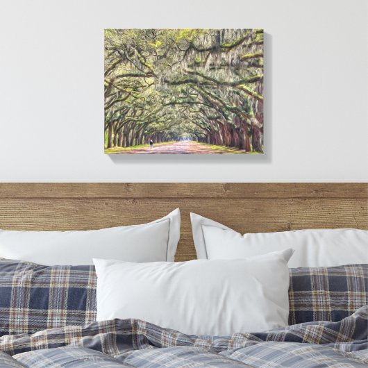 Wormsloe Savannah Canvas Muurkunst 11x14 (Insitu (Slaapkamer))