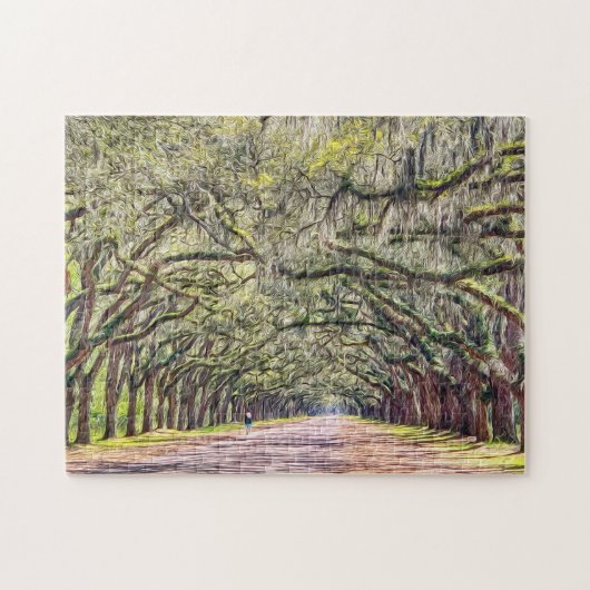 Wormsloe Savannah Oaks uitdagende Souvenir Puzzle Legpuzzel (Horizontaal)