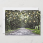 Wormsloe Venue Green Live Oaks Verlovingsfeest Kaart (Achterkant)