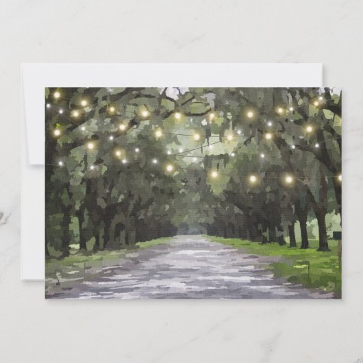 Wormsloe Venue Green Live Oaks Verlovingsfeest Kaart (Achterkant)