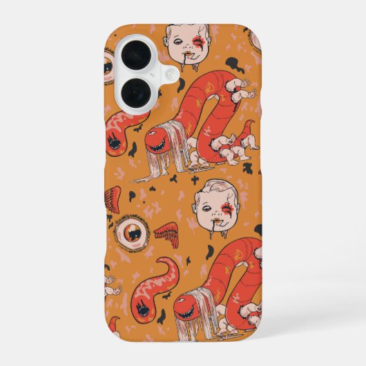 Wormspawn Nightmare Horror Creepycore iPhone 16 Hoesje (Achterkant)