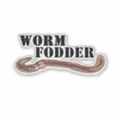 Wormvoer, zwarte tekst met aardworm sticker (Voorkant)