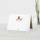 Wormy kerstkaart feestdagen kaart (Achterkant)