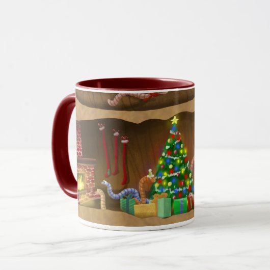 Wormy kerstmok mok (Voorkant links)