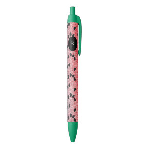 Wormzaad Vruchten Roze Rood Nep Glitters Zwarte Inkt Pen